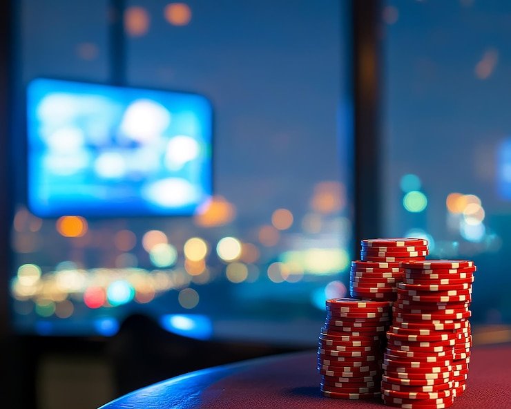Table betting layout with player positions and chip placement zones